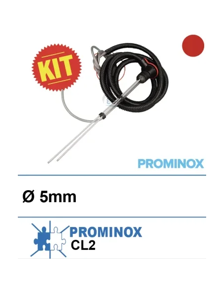 Cánula roja + electrodo para la toma de detergente CL2 (Prominox)