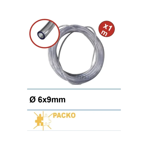 Tubo transparente 6x9 para detergente adaptable (Packo)