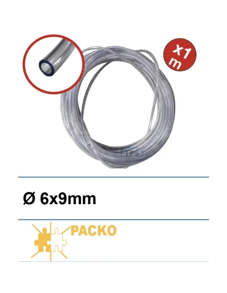 Tubo transparente 6x9 para detergente adaptable (Packo)