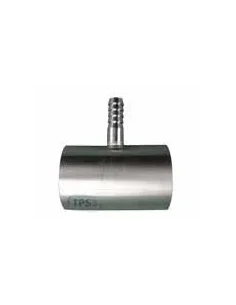 Tubo en inox Ø51 con conteras acanaladas para toma de agua
