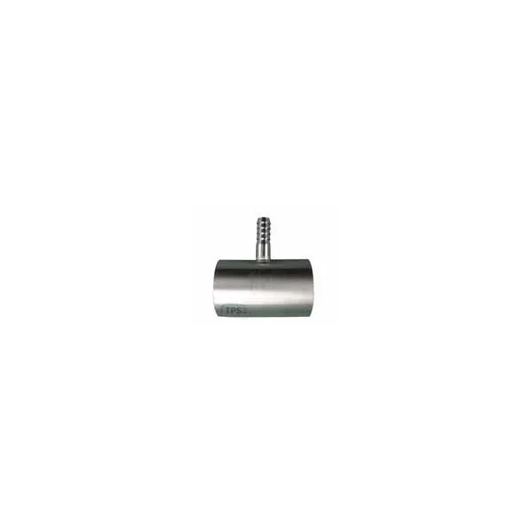 Tubo en inox Ø51 con conteras acanaladas para toma de agua