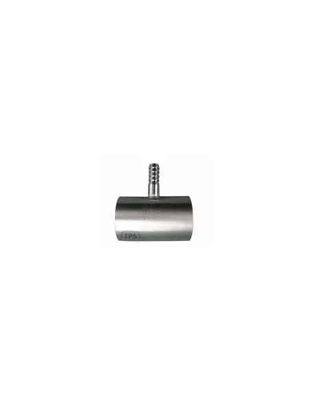 Tubo en inox Ø51 con conteras acanaladas para toma de agua