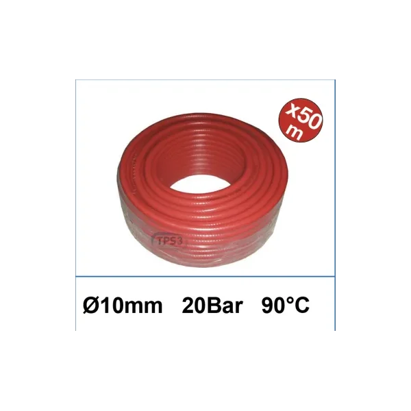 Tubo rojo para aprovisionamiento de agua EPDM Ø10/16 20 bar - 90°C