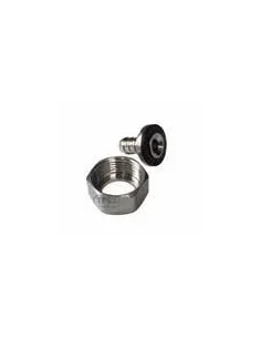 Racor recto de latón niquelado Ø9 hembra 20/27, completo, bolsa de 25