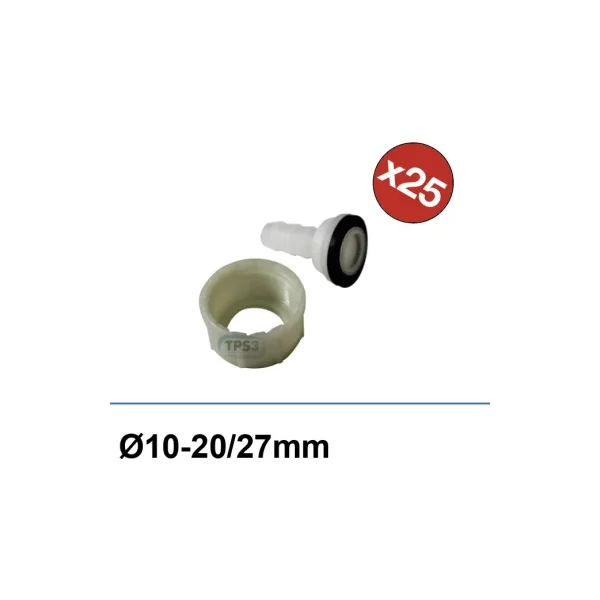 Empalme nipple recto hembra Ø20/27, paquete de 25