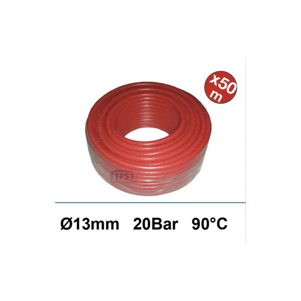Tubo rojo para aprovisionamiento de agua EPDM Ø10/16 20 bar - 90°C