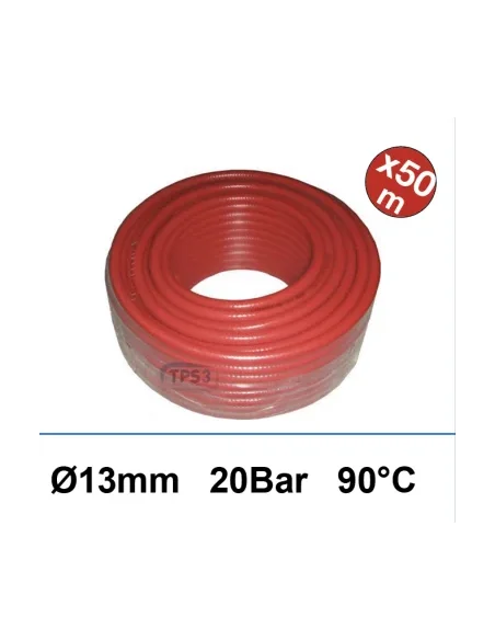 Tubo rojo para aprovisionamiento de agua EPDM Ø10/16 20 bar - 90°C