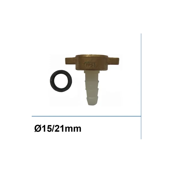Empalme nipple recto hembra Ø15/21 con tuerca de laton