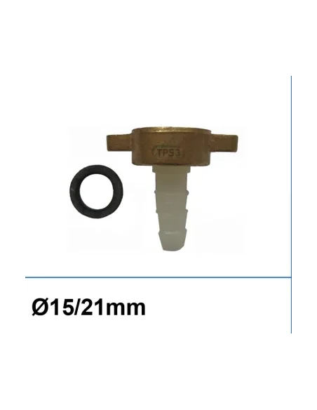 Empalme nipple recto hembra Ø15/21 con tuerca de laton