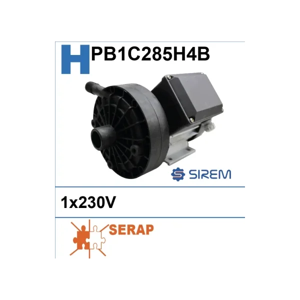 Bomba de lavado Sirem PB1C285H4B con protección térmica externa 1x230V para Rainbow 21000L (Serap)