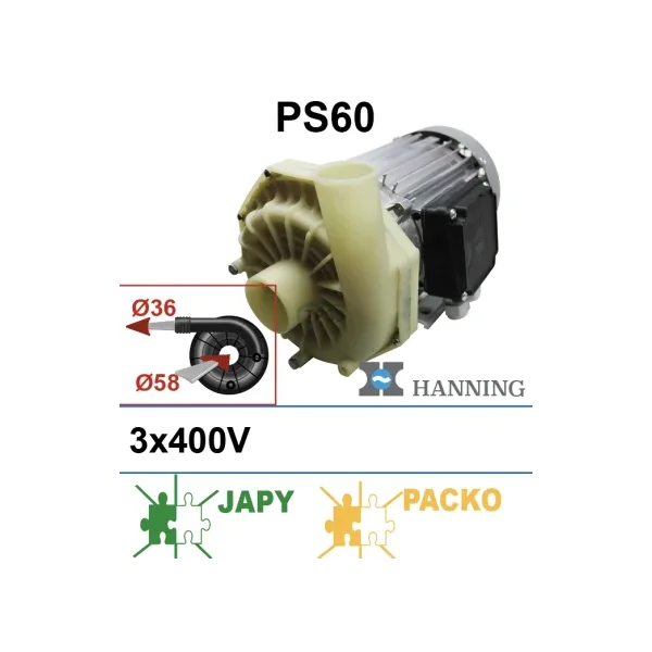 Bomba de lavado Hanning PS60 3x400V (Japy, Packo)