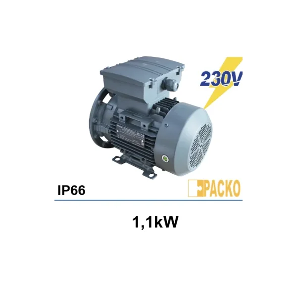 Motor eléctrico 1,1Kw 230V IP66 (Packo)