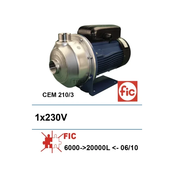 Bomba de lavado CEM 210/3 1x230V -07/10 6000-20000L (Fic)
