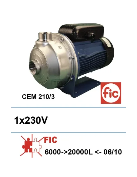 Bomba de lavado CEM 210/3 1x230V -07/10 6000-20000L (Fic)
