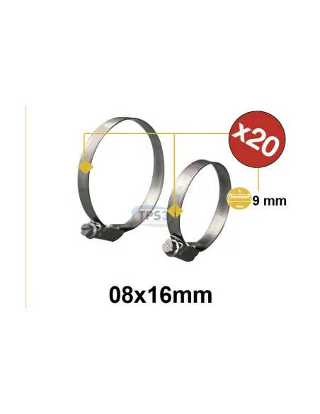 Abrazadera sin fin inoxidable Ø8x16 (x20)