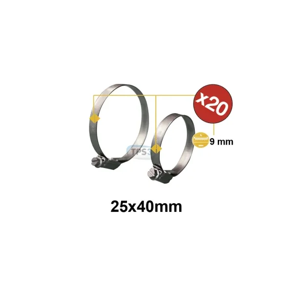 Abrazadera sin fin inoxidable Ø25x40 (x20)