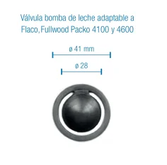 Valvula de bomba de leche original Flaco , adaptable fullwood packo 4100 y 4600
