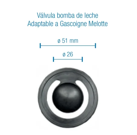 Valvula bomba de leche adaptable a Gascoigne Melotte y fullwood