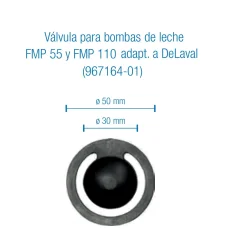 Válvula para bomba de leche Delaval FMP 55 y FMP 110 ( 989765 - 80 )