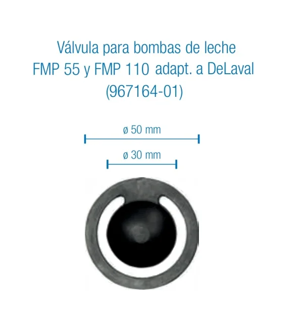 Válvula para bomba de leche Delaval FMP 55 y FMP 110 ( 989765 - 80 )