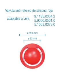 Válvula anti retorno de silicona roja  Lely 9.1185.0054.2 , 5.9000.0561.0 , 5.1003.0373.0