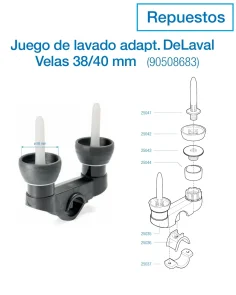 Componentes para juego de lavado adapt.  DeLaval Velas 38/40 mm