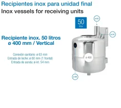 Recipiente Inox 50 Litros para Leche | Cubo Acero Inoxidable