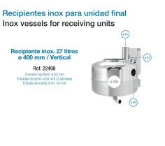 Recipiente Inox 27 Litros para Leche | Cubo Acero Inoxidable