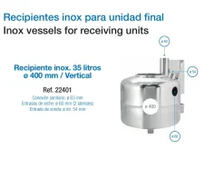 Recipiente Inox 35 Litros para Leche | Cubo Acero Inoxidable