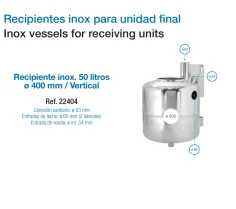 Recipiente Inox 50 Litros para Leche | Cubo Acero Inoxidable