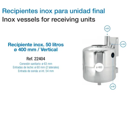 Recipiente Inox 50 Litros para Leche | Cubo Acero Inoxidable