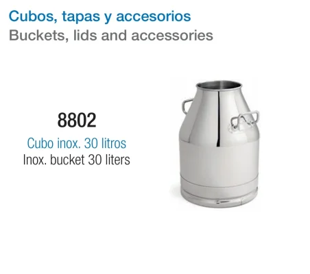 Cubo de Leche Inoxidable | Cubo de Acero Inox para Ordeño