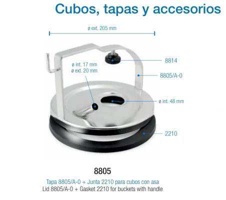 Tapa 8805/A + Junta 2210 Adaptable Euromilk y Eurolate