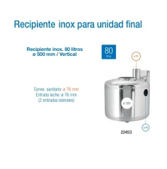 Unidad final en acero inoxidable con capacidad de 80 litros