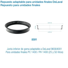 Junta Inferior de Goma Adaptable a DeLaval | Repuesto Ordeño