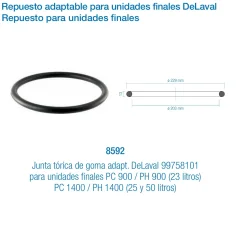 JUNTA GOMA TORICA PARA RECIPIENTE U.FINAL. CRISTAL DELAVAL