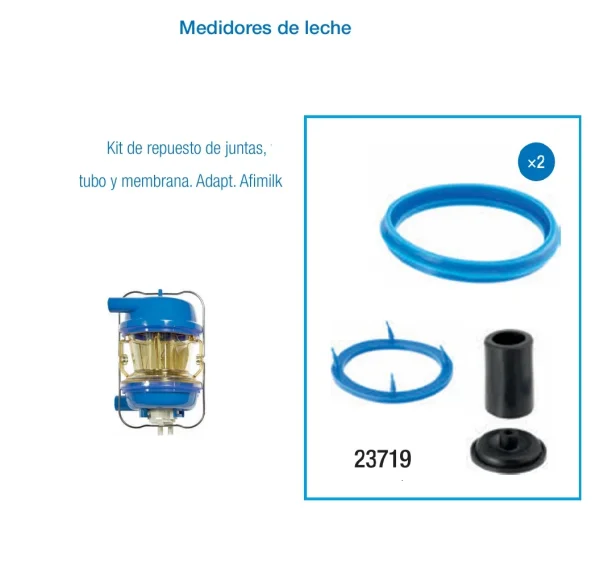 Kit repuesto juntas,tubo y membrana.Adap.Afimilk/Medidor de leche electrónico para vacas