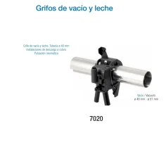 Grifo de vacío y leche con tubería Ø 40 mm | Descarga a cubos y pulsación neumática