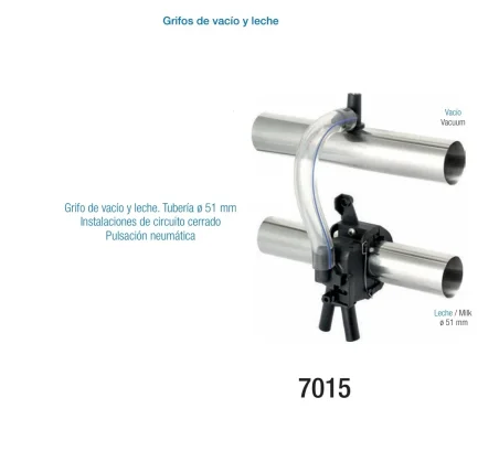 Conector Rapido Vacio/Leche 51 mm | Completo / Circuito cerrado con pulsación neumática. Adap a DeLaval