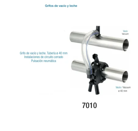 Conector Rapido Vacio/Leche 40MM (COMPLETO) / instalaciones circuito cerrado /pulsación neumática