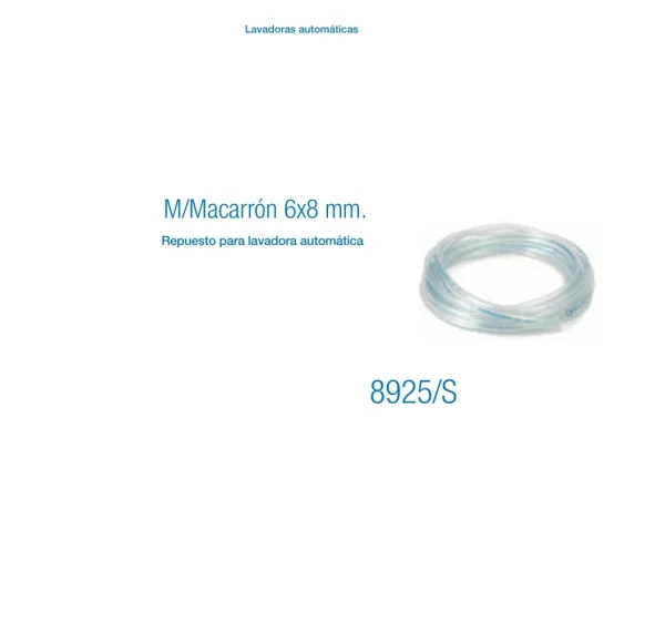 M/Macarrón 6x8 mm Repuesto para Lavadora Automática | Alta Resistencia