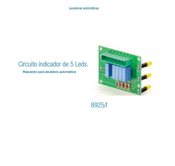 Circuito Indicador de 5 LEDs para Lavadora Automática | Repuesto Original