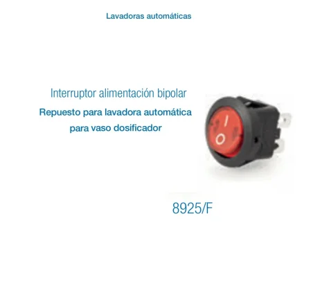 Interruptor de Alimentación Bipolar para Lavadora Automática | Repuesto Original