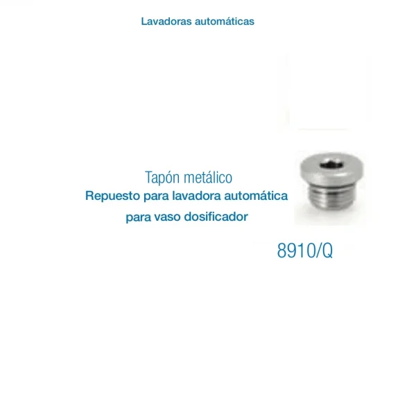 Tapón Metálico 1/4 Lavadora Automática | Repuesto Resistente y Durable