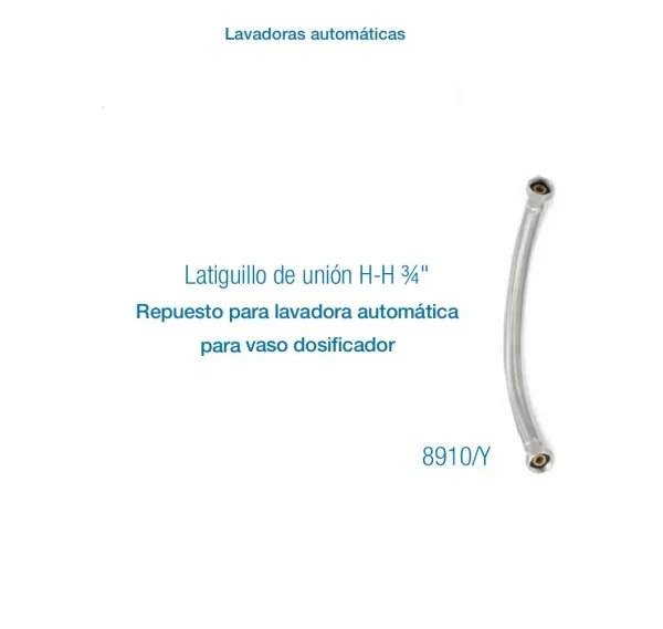 Latiguillo de unión H-H ¾” para lavadora automática | Repuesto resistente