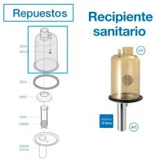 Repuestos para recipiente sanitario de unidad final 63mm