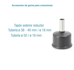 Tapón de caucho para tuberia de 40mm salida 16mm