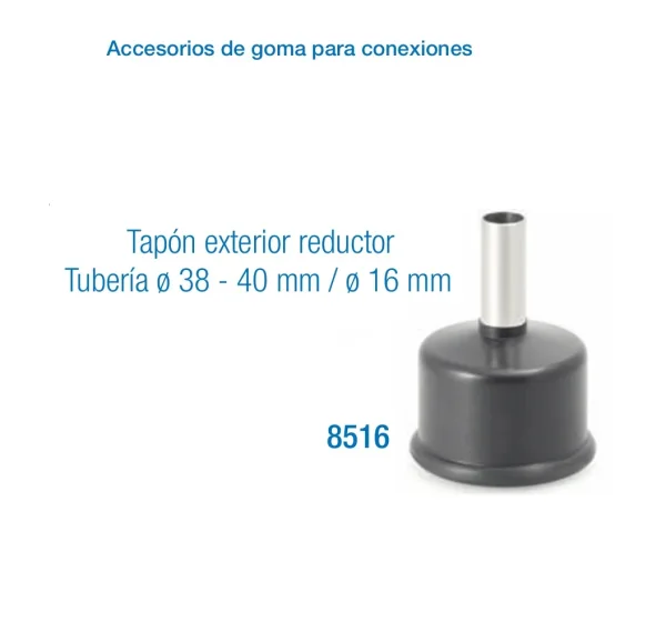 Tapón de caucho para tuberia de 40mm salida 16mm