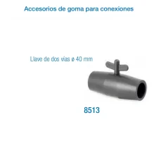 Llave de Dos Vías Ø 40 mm | Accesorios de Goma para Conexiones de Ordeño