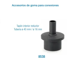 Tapón Interior Reductor Ø40 mm a Ø16 mm | Accesorio de Goma para Conexiones de Ordeño